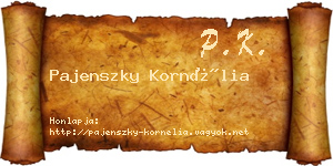 Pajenszky Kornélia névjegykártya